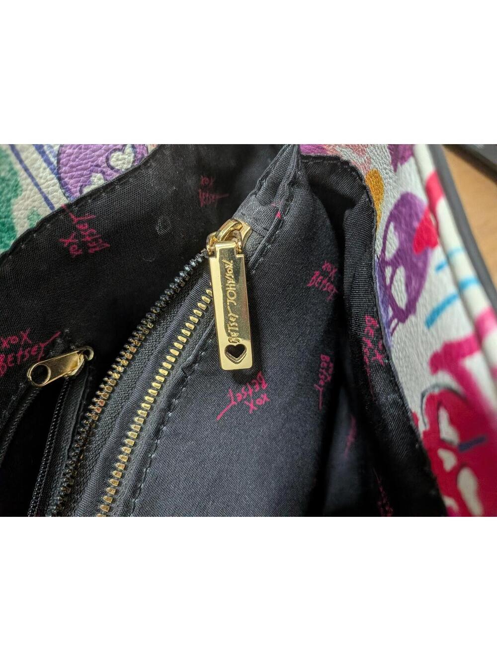 Betsey Johnson Skull Graffiti Tote Laptop School Bag Alt Goth Punk Minimalist - Picture 5 of 7